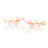 CZ Leaf Ear Climbers Cuff Crawler Earrings