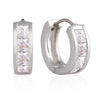 13 mm_Princess Cut CZ Hoop Huggie Earrings
