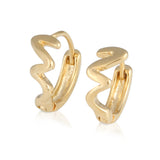 Wave Huggie Small Hoop Earrings 14K Gold Plated