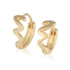 Wave Huggie Small Hoop Earrings 14K Gold Plated