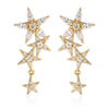 Flowers and Stars Crystal Dangle Drop Earrings