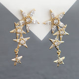 Flowers and Stars Crystal Dangle Drop Earrings