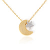 Crescent moon and tiny star necklace