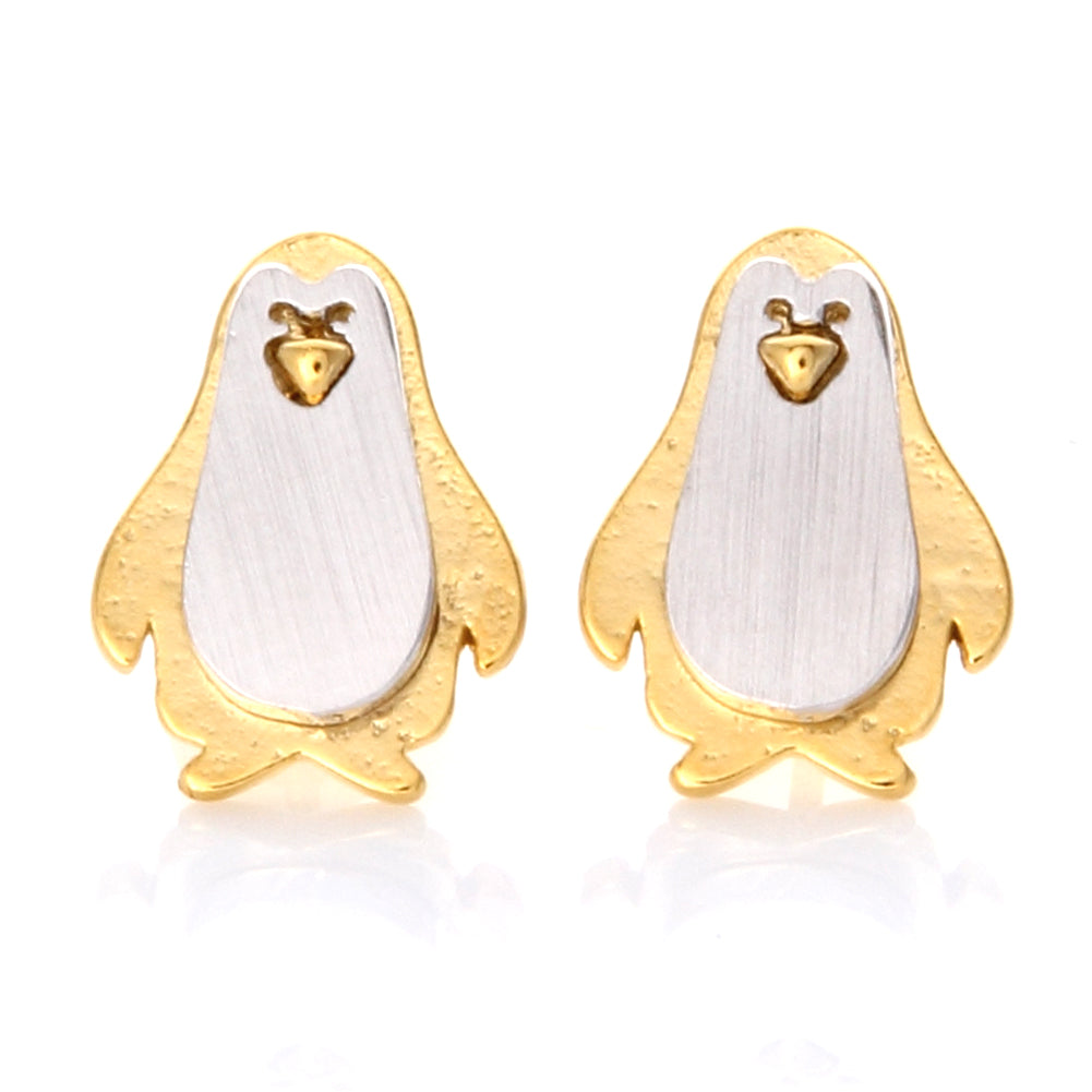 2 Tone Penguin Earrings