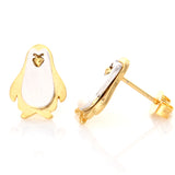 2 Tone Penguin Earrings