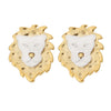 2 Tone Lion Earrings