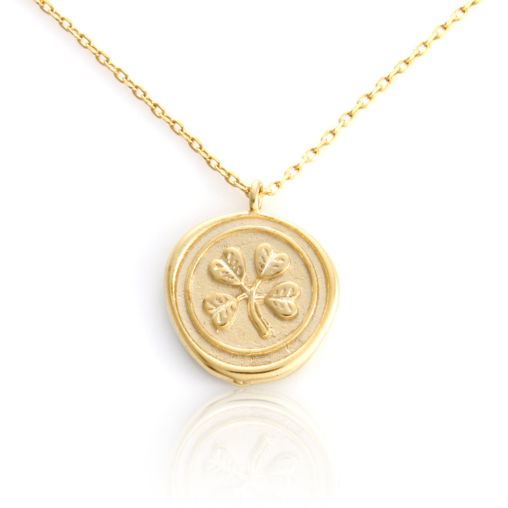 Four Leaf Clover Wax Seal Necklace