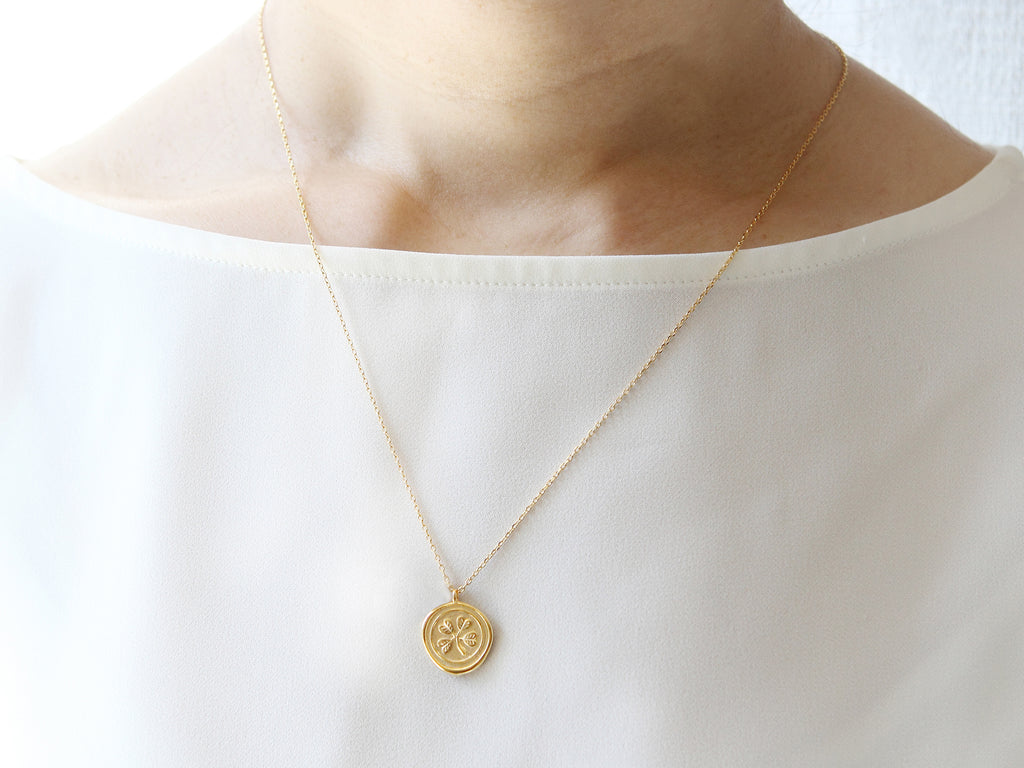 Four Leaf Clover Wax Seal Necklace