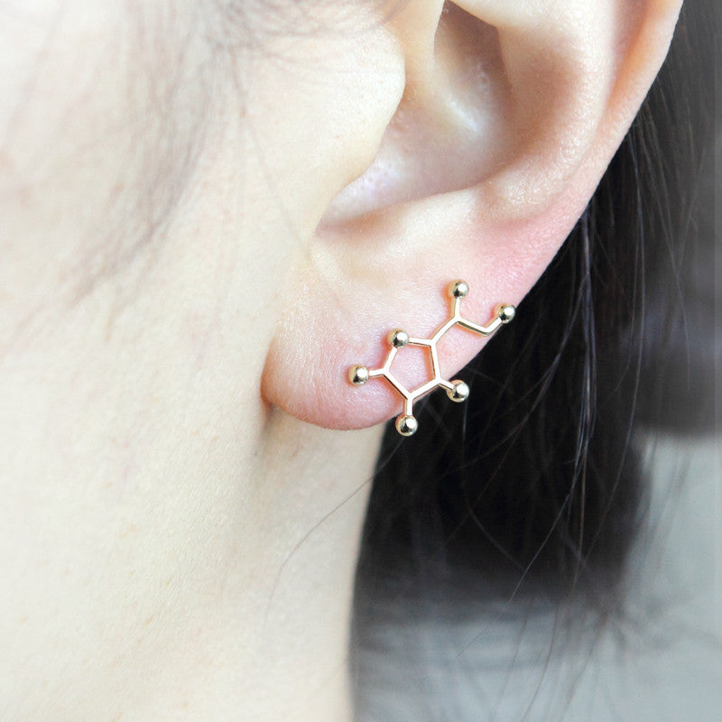 Vitamin C Molecule Ear Climber