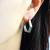 Thick hexagon Huggie Hoop Earrings