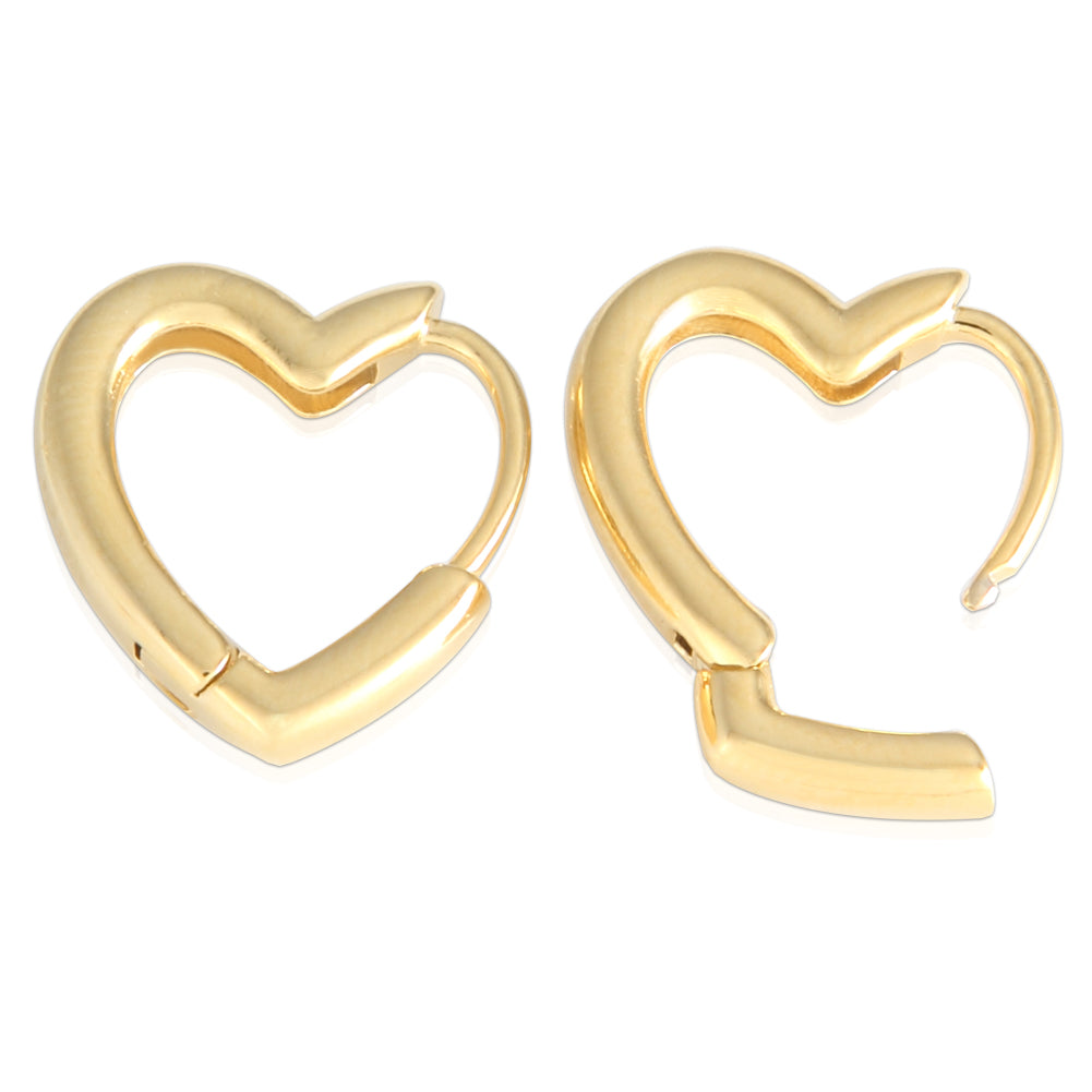 Heart Shape Huggie Hoop Earrings