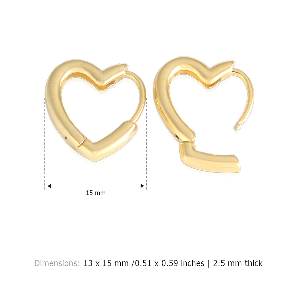 Heart Shape Huggie Hoop Earrings