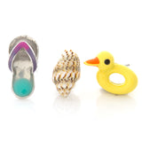 Flip flop Conch Duck swim floats Earrings Set of 3