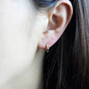 13 mm_ Diamond Cut Faceted Huggie Small Hoop Earrings