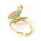 Epoxy Multicolor Butterfly Ring Adjustable Size