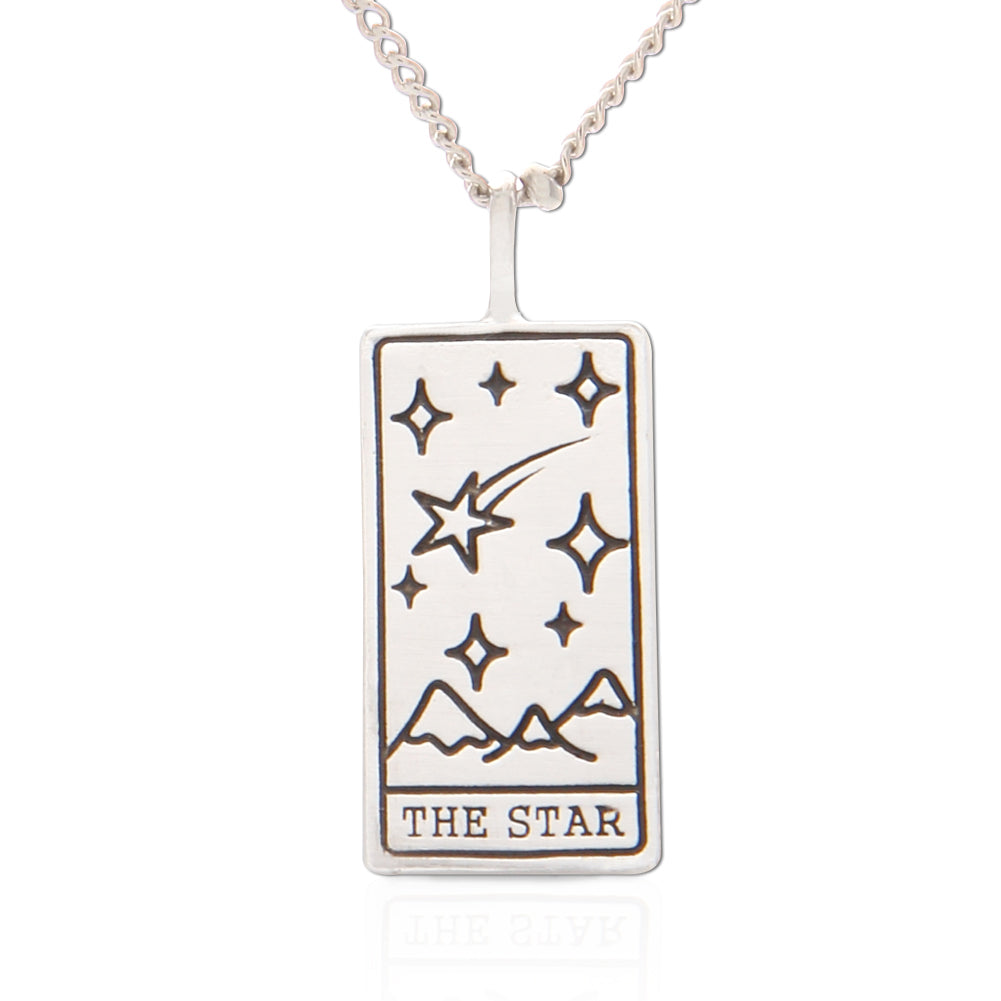 Tarot Card Necklace Star, 21"