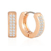 13 mm_Double Line CZ Hoop Earrings 14K Gold Plated