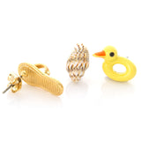 Flip flop Conch Duck swim floats Earrings Set of 3