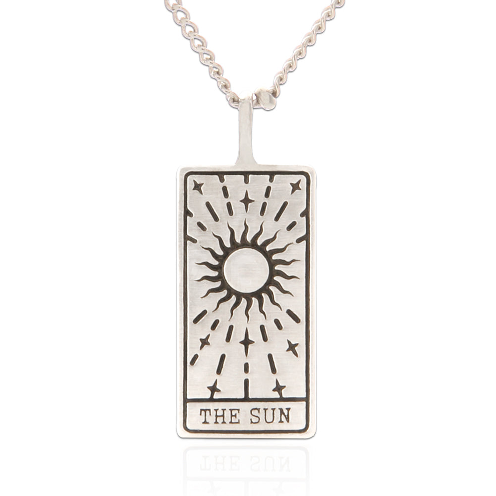 Tarot Card Necklace Sun, 21"