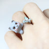 Cute Cat and Butterfly Ring