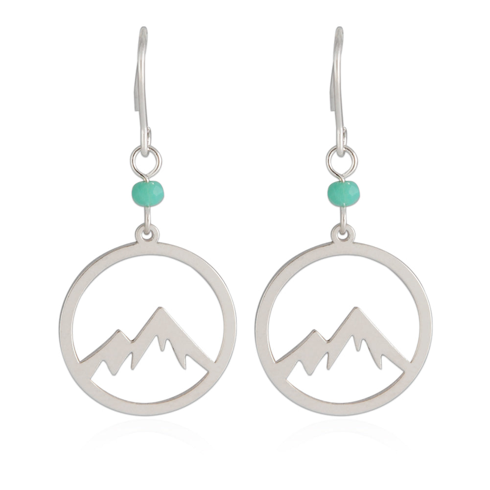 Cut Out Mountain Disc Drop Earrings