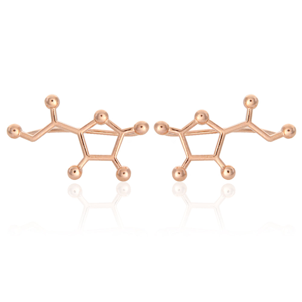 Vitamin C Molecule Ear Climbers Cuff Crawler Earrings