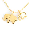 Mom and Baby Elephants Necklace