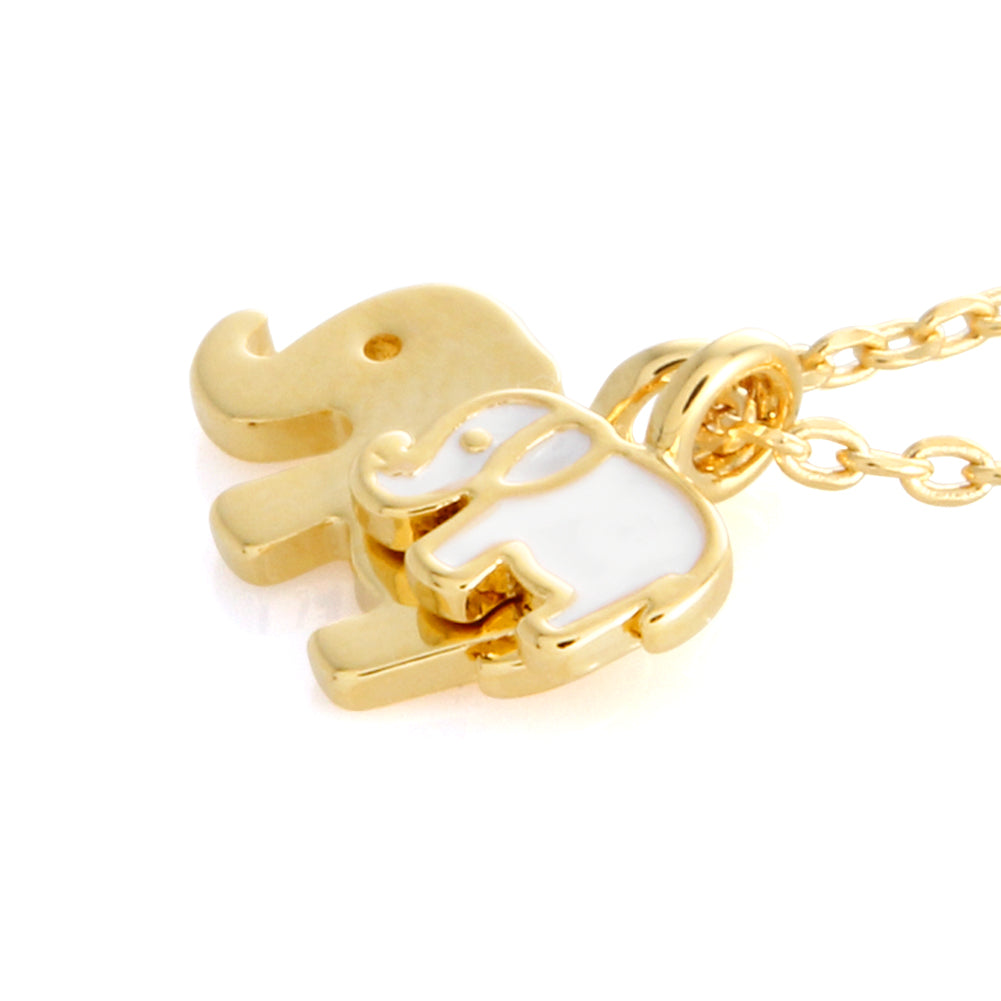 Mom and Baby Elephants Necklace