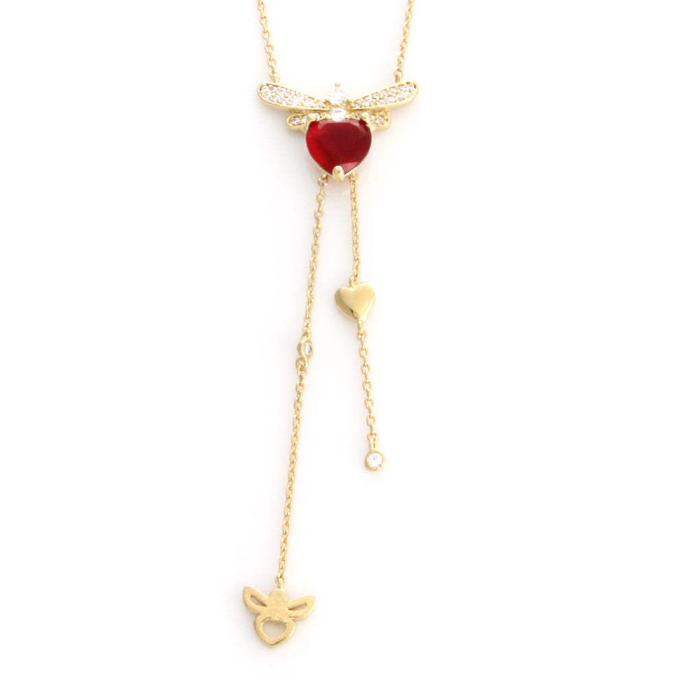 Heart Bee Necklace