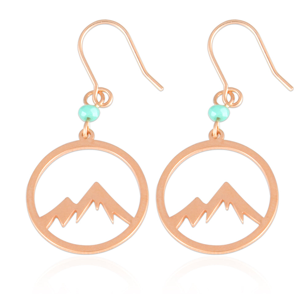 Cut Out Mountain Disc Drop Earrings
