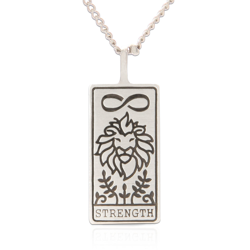 Tarot Card Necklace Strength, 21"