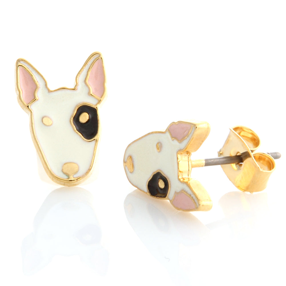 Bull Terrier_Puppy Dog Stud Earrings for Girls Women