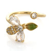 CZ Bee and Leaf Ring