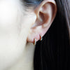 9 mm_Cubic Zirconia Small Hoop Huggie Earrings 14K Gold Plated