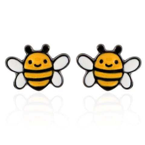 CZ Honey Bee Epoxy Stud Earrings
