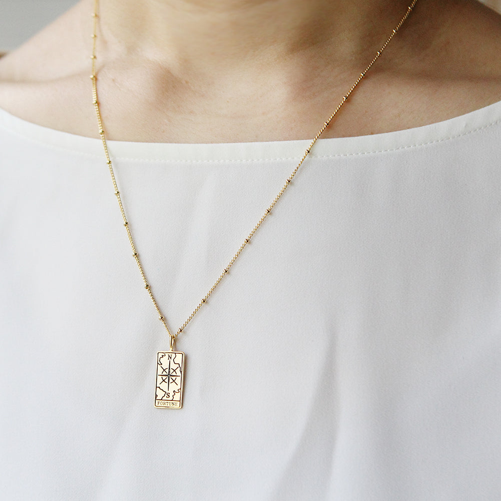Tarot Card Necklace Fortune, 21"