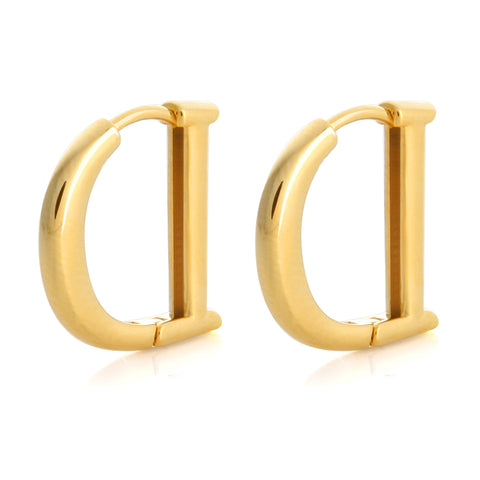 13 mm_Princess Cut CZ Hoop Huggie Earrings