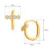4CZ Oval Shape Huggie Hoop Earrings