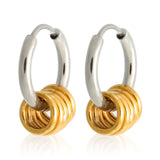 2tone Ring Dangle Hoop Earrings BTS Same style