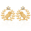 Leaves and Owl on a Twig Earrings Star Wise Owl Studs