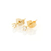 2 Set CZ Crescent Moon Earrings and Fake Diamond Studs 2 Pairs Earrings