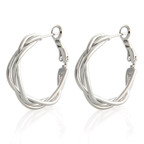 13 mm_Princess Cut CZ Hoop Huggie Earrings