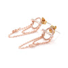 CZ Planet and Tiny Star Chain Drop Earrings