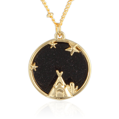 Tiny heart and Love You Necklace in gold