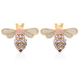 CZ Honey Bee Epoxy Stud Earrings