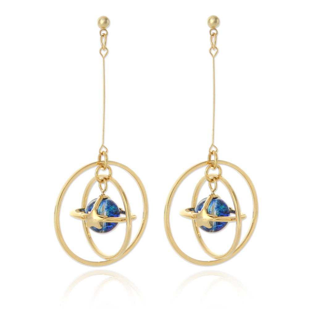 Blue saturn earrings discount