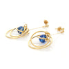 Circle Blue Planet Dangle Earrings, Drop Earrings, Saturn