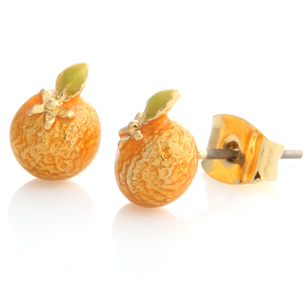 Mandarin Cute Fruits Studs Earrings