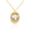 2 tone Honeybee and Oval Pendant necklace