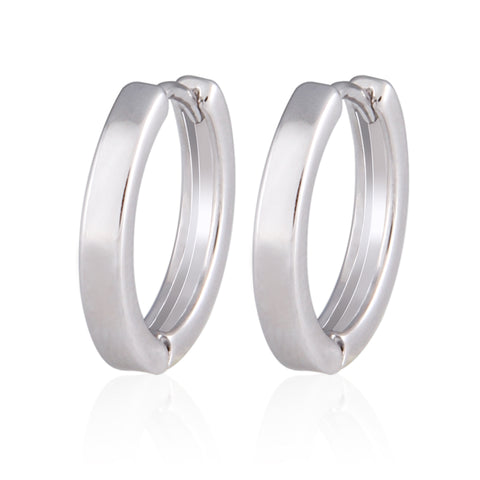 13 mm_Princess Cut CZ Hoop Huggie Earrings